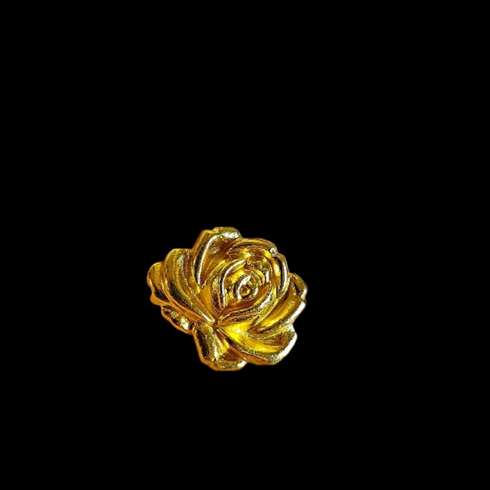 Vintage Gold Tone Flower Brooch 10K Gold Plated